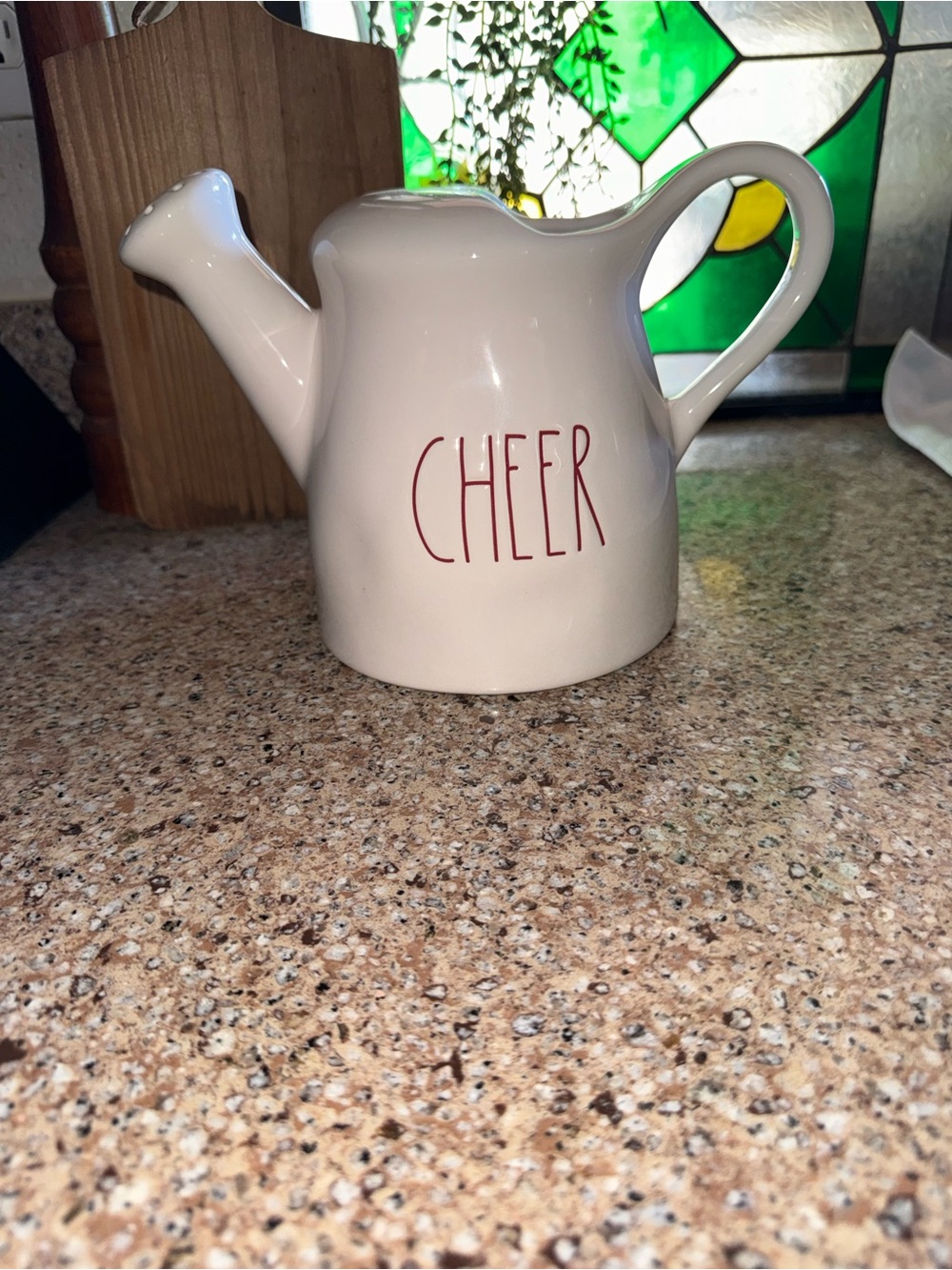 Rae Dunn White 'CHEER' Ceramic Watering Can Pitcher | Artisan Collection
